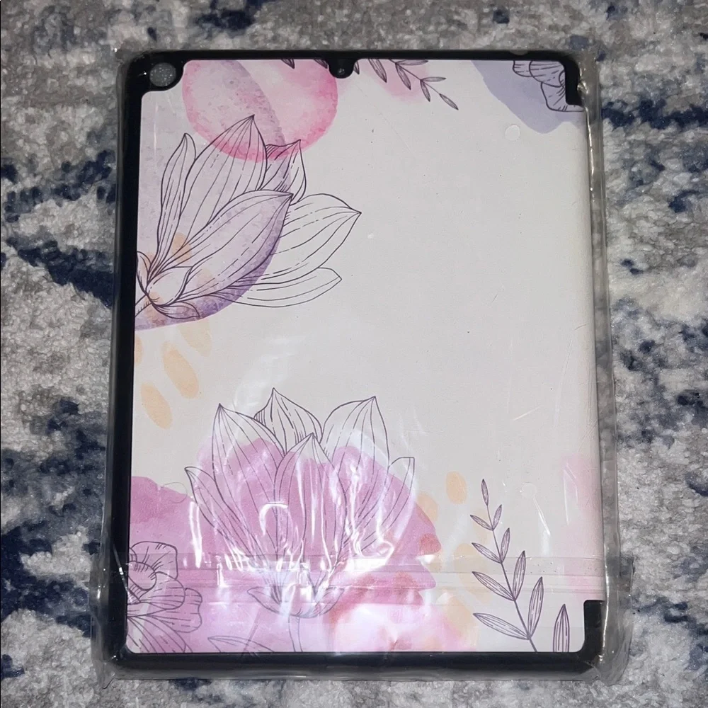 Mektron iPad 10.2 case 9th gen Floral Tablet Case - Purple and Pink